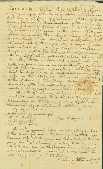Alfred Has Sold the Land to His Brother Frederick for $3,000 by Henry Stinwell